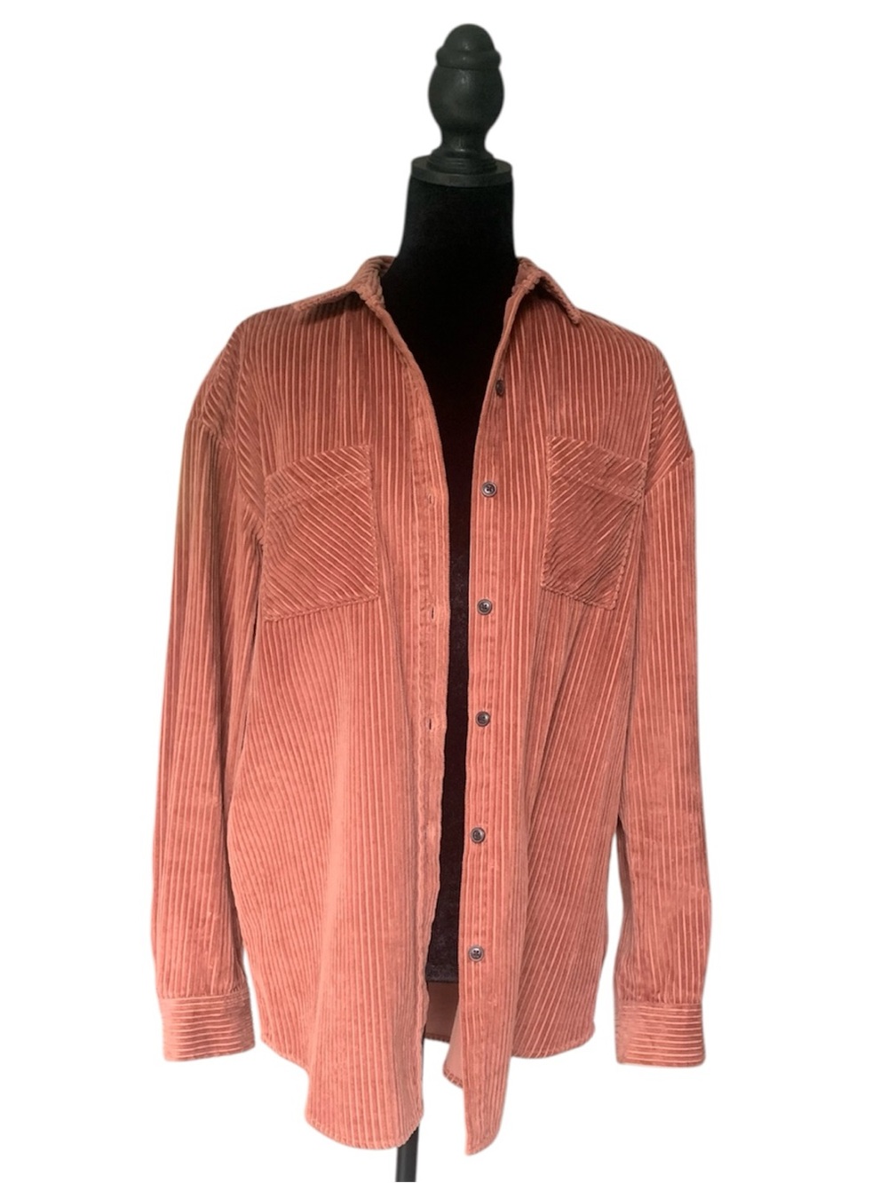 Wild Fable corduroy button down shirt/ shacket. Terracotta color size small